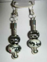 Boucles d'oreilles Black and white Murano