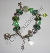 Bracelet vert millefiori