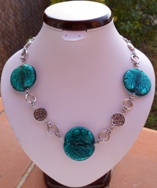 Collier turquoise galet Murano